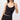 Mandala Black Fitness Top Front - Cropped Pilates Top