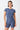 Mandala Fitness T-Shirt Blau Front - Fitted T-Shirt